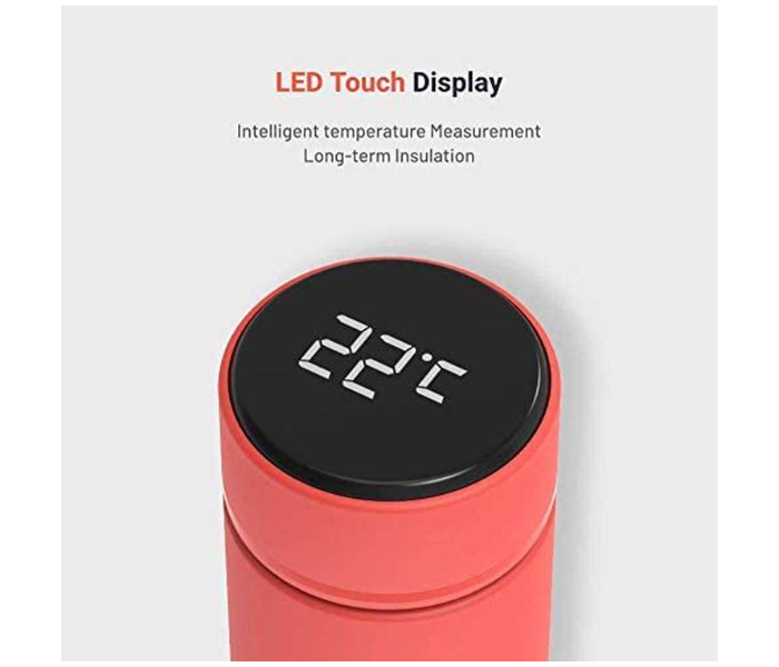 Porodo PD-TMPBOT-RD 500ml Smart Water Bottle Cup With Temperature Indicator - Red - Zoom Image 3