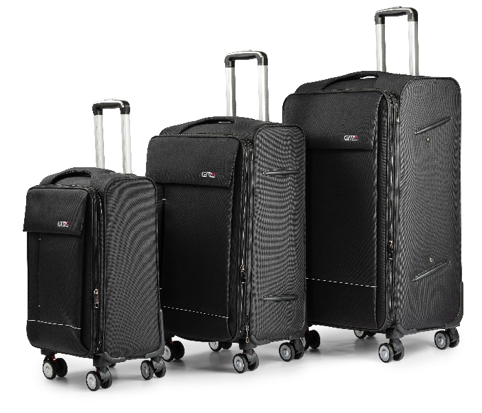 Kenza SV361 3 Piece Drift Softside Expandable Luggage Bag Set with Built-In TSA Lock and Spinner Wheels - Black - Zoom Image 1