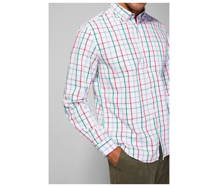 Springfield 033485599 Extra Small Long Sleeve Checked Shirt for Men - White - Zoom Image 2