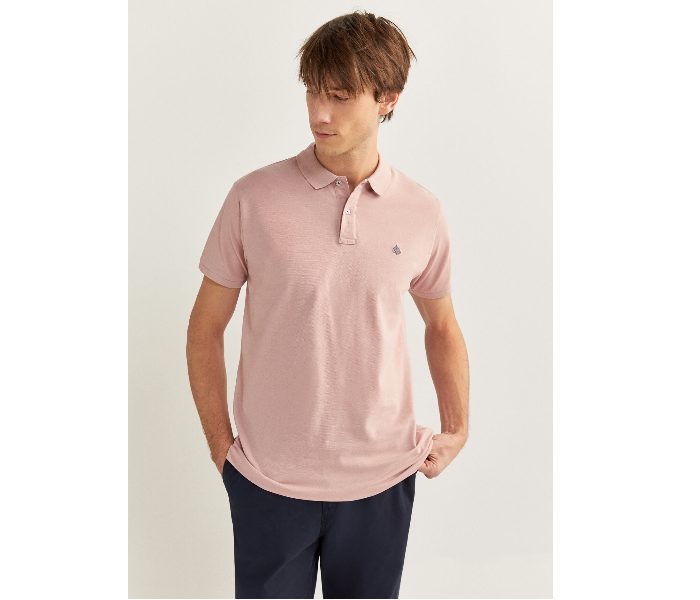 Springfield 143759370 XXL Basic Slim Fit Polo Shirt for Men - Pink - Zoom Image 2