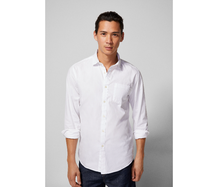 Springfield 027483699 XXL Long Sleeve Plain Shirt for Men - White - Zoom Image 1