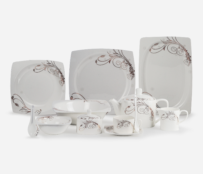 Insiya SV206 40 Piece Superior Quality Porcelain Dinner Set- White - Zoom Image 7