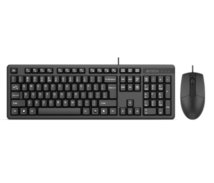 A4TECH KK-3330  Multimedia FN Desktop Keyboard and Mouse - Black - Zoom Image 1