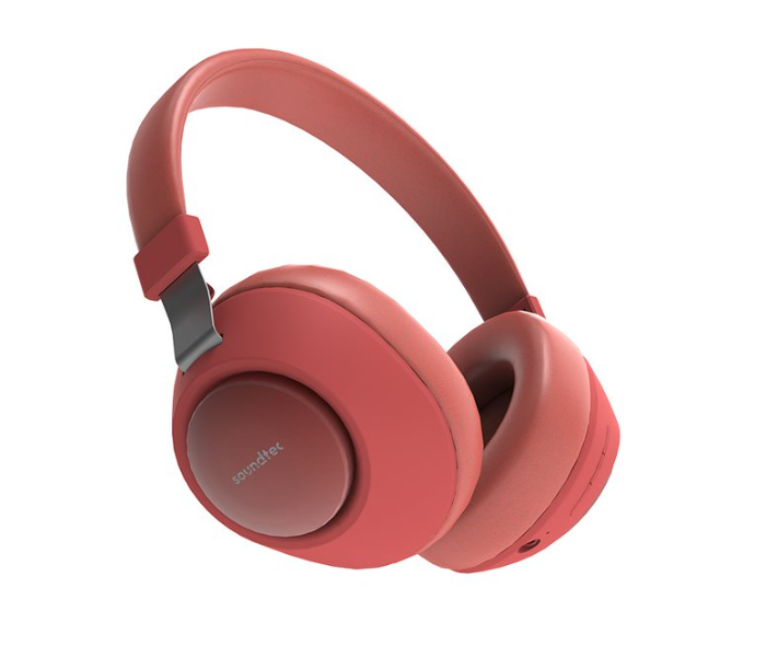 Porodo PD-X1008WLH-RD Bluetooth 5.0 Wireless Over-Ear Headphones with Noise Cancelling - Red - Zoom Image 2