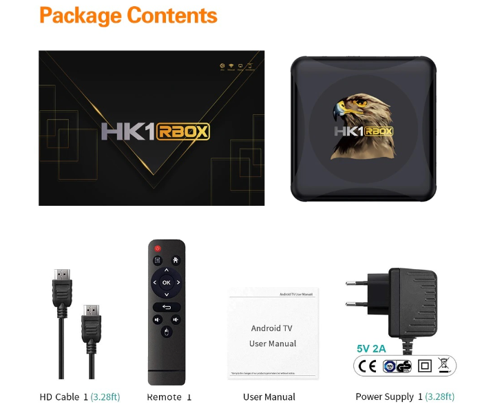 RK3318 HK-1 R BOX 4GB RAM 32GB Media Streaming Android TV Box with WiFi and Bluetooth - Black - Zoom Image 6