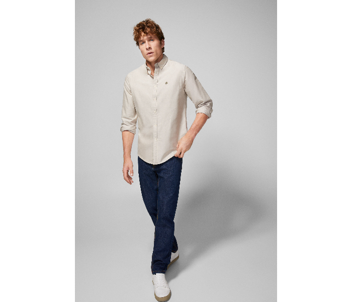 Springfield 027482851 Extra Small Long Sleeve Plain Shirt for Men - Beige - Zoom Image 1