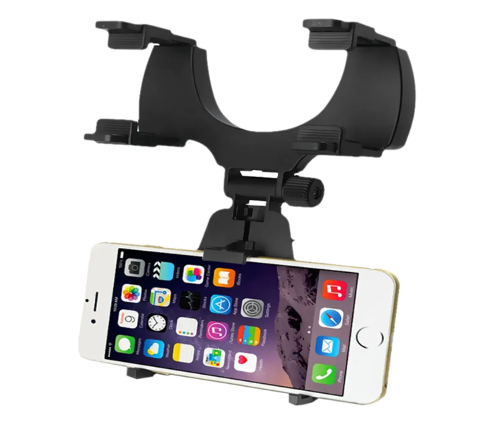 Generic Rear Mirror Mount Phone Holder - Black - Zoom Image 1