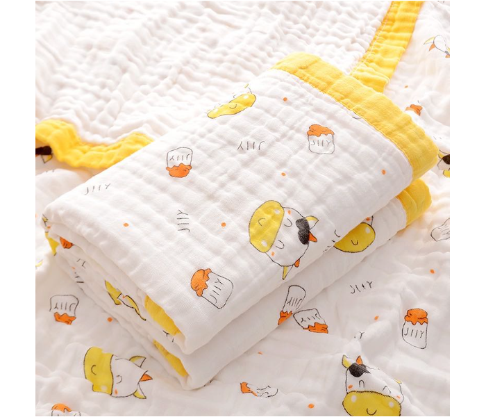 Phoenix MUSBLNK6LY Cartoon Printed 6 Layer Muslin Cotton Baby Swaddle Blanket - Pale Red Border(Vehicle Print) - Zoom Image 1