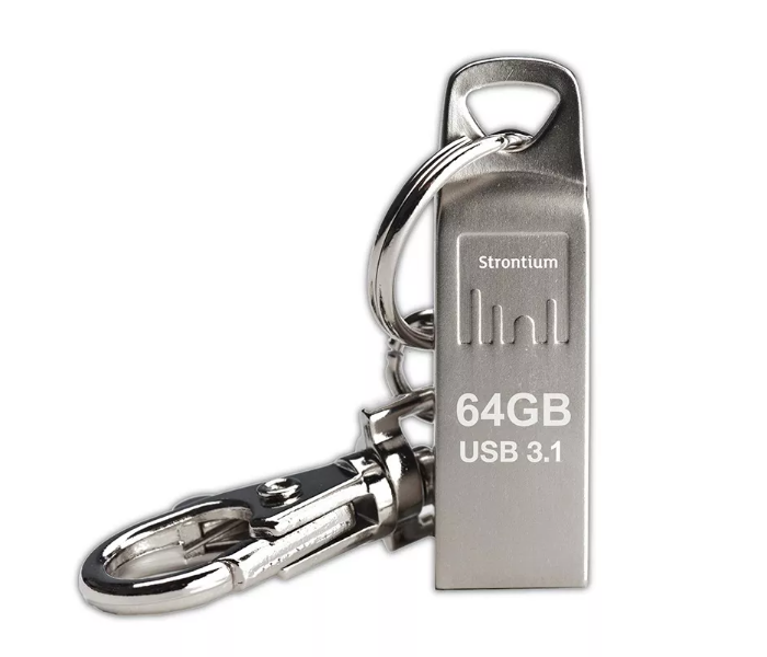 Strontium SR64GSLAMMOY 64GB AMMO USB 3.1 Flash Drive - Silver - Zoom Image 1