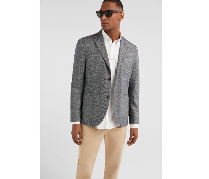 Springfield 490517211 Large Plain Business Jacket for Men - Grey - Zoom Image 1