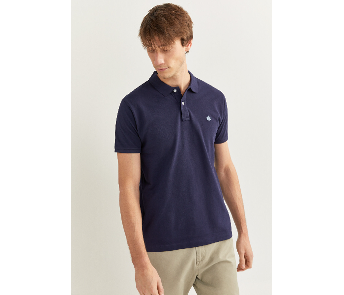 Springfield 143759312 XL Basic Slim Fit Polo Shirt for Men - Medium Blue - Zoom Image 1