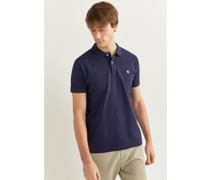 Springfield 143759312 Large Basic Slim Fit Polo Shirt for Men - Medium Blue - Zoom Image 1