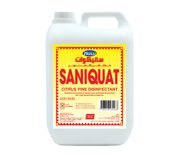 Saniquat DLX007 5 Liter Citrus Pine Disinfectant Liquid - Zoom Image