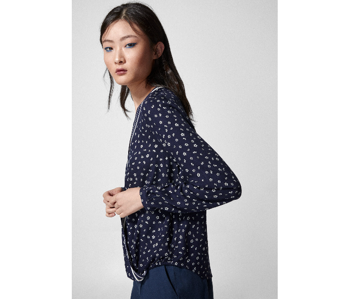 Springfield 679583817 Size 36 Long Sleeve Blouse for Women - Dark Blue - Zoom Image 3