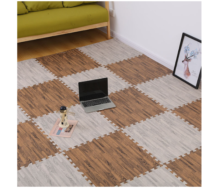 GTC 22000632 4x4 -16 sqft Eva Foam Tiles Protective Floor Mat - Dark Brown - Zoom Image 3