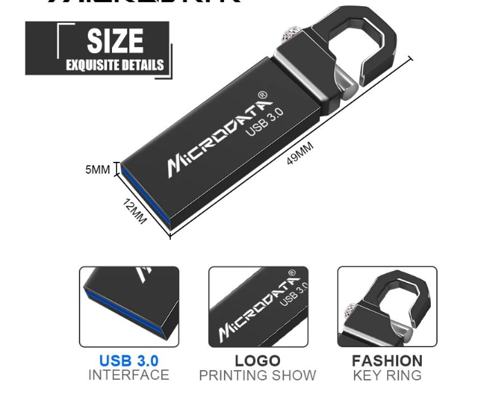 Microdata Fashion Flash Drive 64GB USB 3.0 Flash - Silver - Zoom Image 1