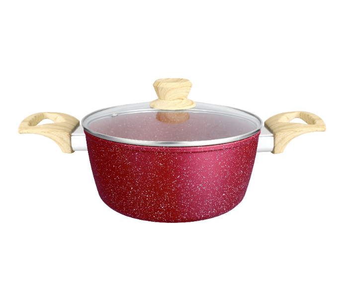 Insiya SV30 15 Piece Premium Granite Coated Aluminium Cookware Set - Maroon - Zoom Image 2