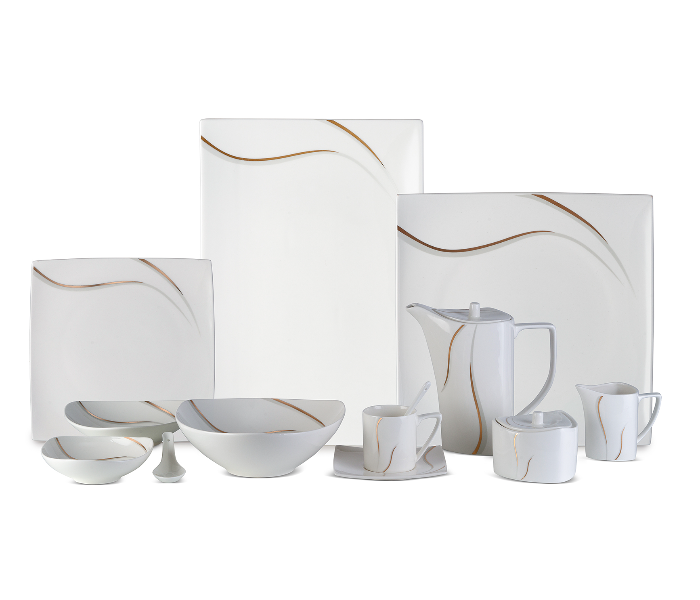 Insiya SV209 56 Piece Superior Quality New Bone China  Dinner Set- White - Zoom Image 5