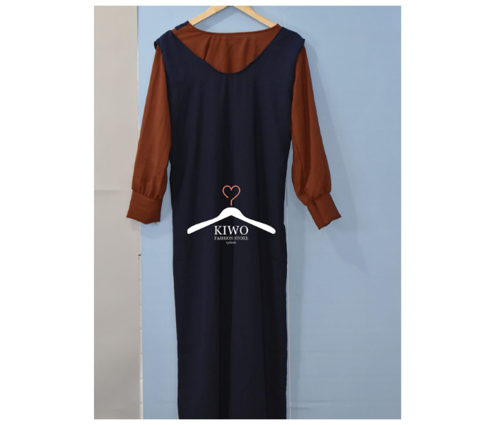 Kiwo Medium Two Pieces Full Sleeve Casual Long Top - Blue and Brown - Zoom Image