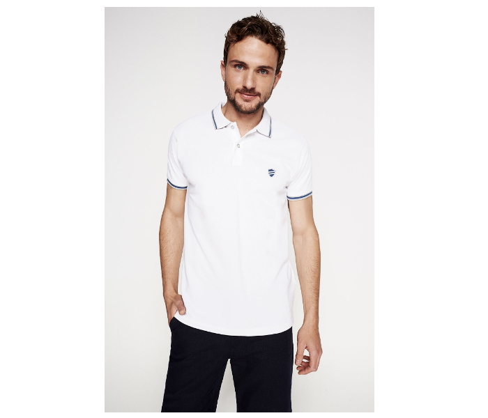 Springfield 143355599 XS Basic Slim Fit Polo Shirt for Men - White - Zoom Image 4