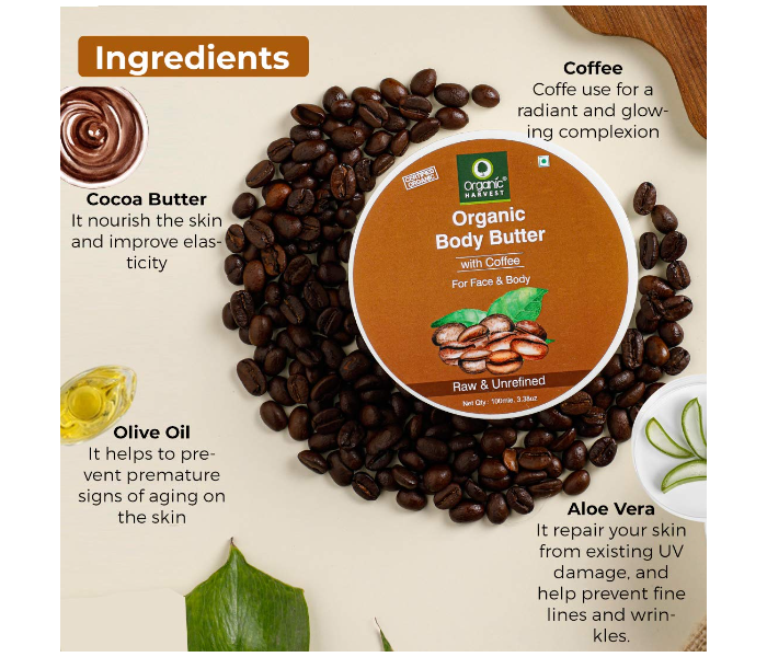 Organic Harvest 100ml Coffee Body Butter - Zoom Image 4