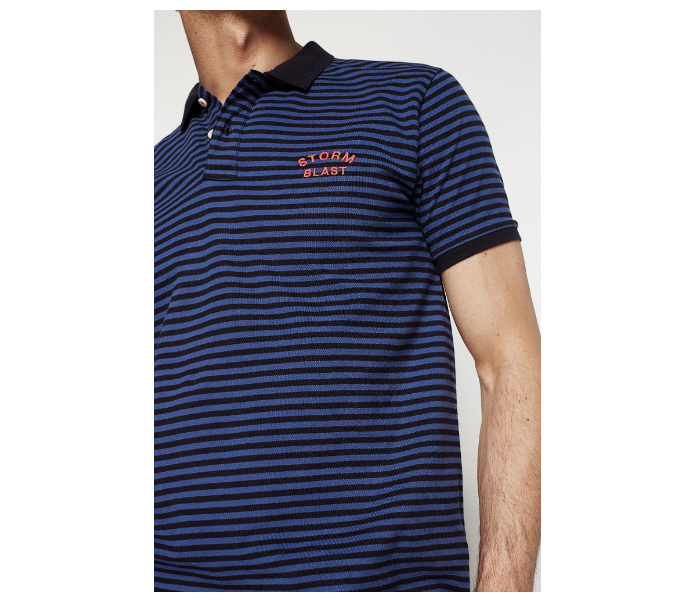 Springfield 143353910 XS Basic Slim Fit Polo Shirt for Men - Navy - Zoom Image 2