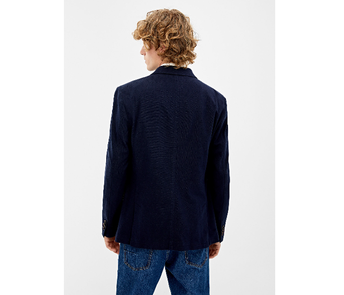 Springfield 490643811 Large Plain Business Jacket for Men - Dark Blue - Zoom Image 3