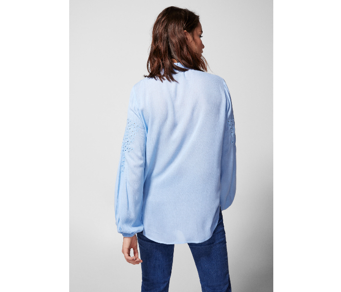 Springfield 679567612 Size 38 Long Sleeve Blouse for Women - Medium Blue - Zoom Image 3