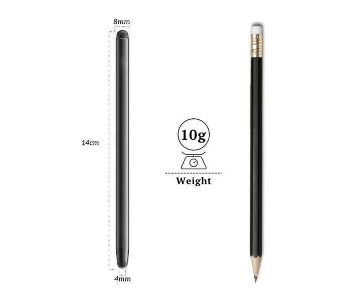 Iends IE-PN846 2 in 1 Rubber Tip Stylus Pen - Black - Zoom Image 2