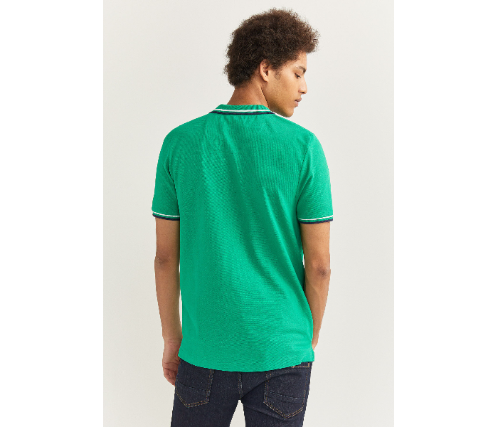 Springfield 143773922 XXL Basic Slim Fit Polo Shirt for Men - Green - Zoom Image 3