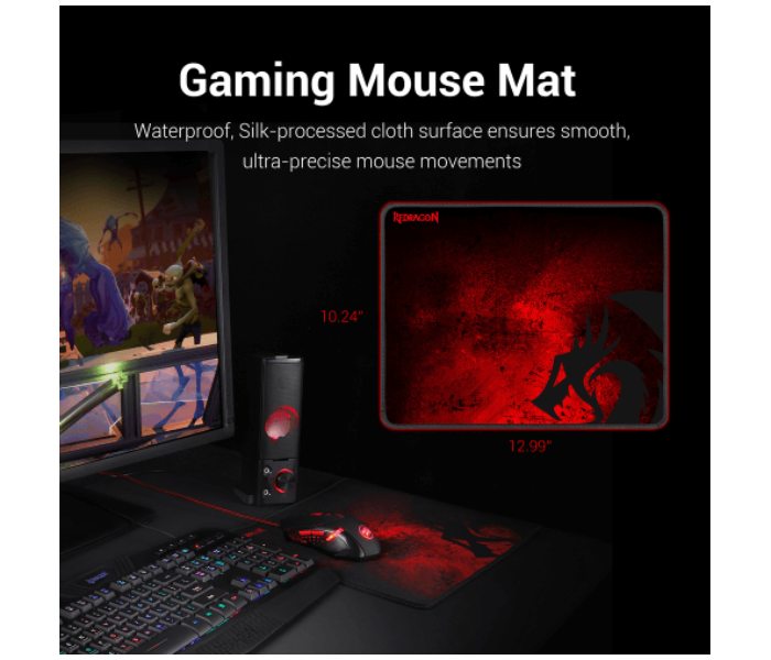 Redragon Gaming Essentials S101-BA-2 USB RGB Keyboard mouse pad