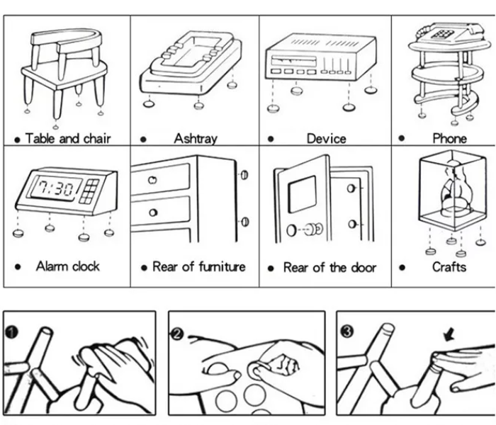 OEM 10 Piece Eva Felt Rug Square Self Adhesive Anti Slip Furniture Leg Pad - Black - Zoom Image 5