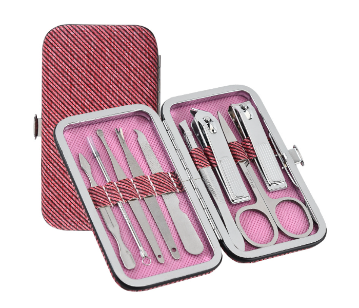 FN-Professional 9 Pieces Manicure Pedicure Nail Cutter Tool Kit Set - Silver - Zoom Image 1