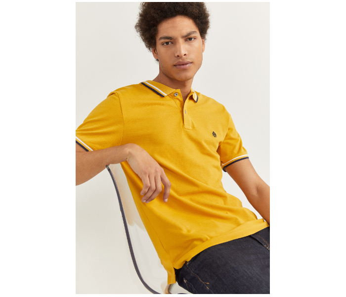 Springfield 143773908 XXL Basic Slim Fit Polo Shirt for Men - Mustard - Zoom Image 2