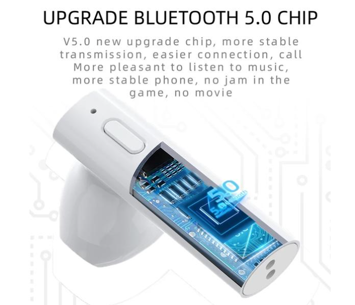 M6 Plus TWS Wireless Bluetooth Earphone with Power Display -White - Zoom Image 4