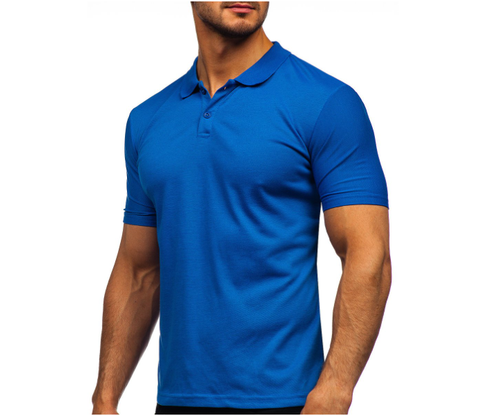 Premium Honey Comb Polo T-Shirt for XXL Men - Royal Blue - Zoom Image 1