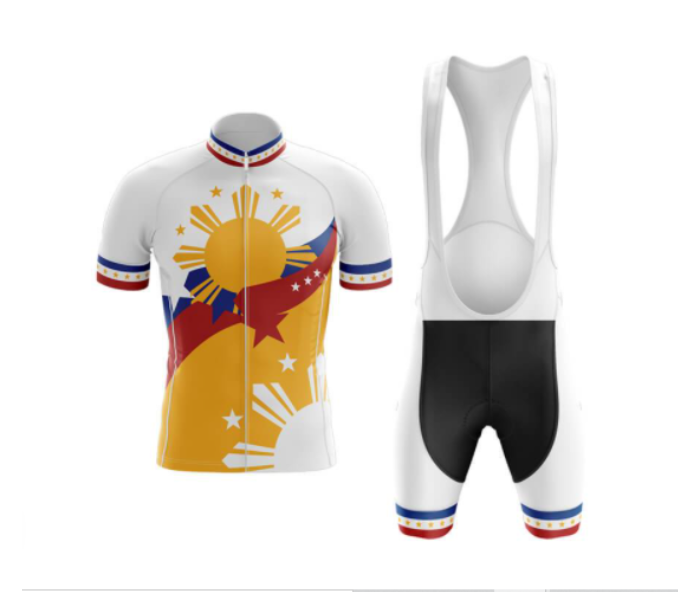 Philippines XXL Short Sleeve Road Bike Cycling Jersey - White - Zoom Image