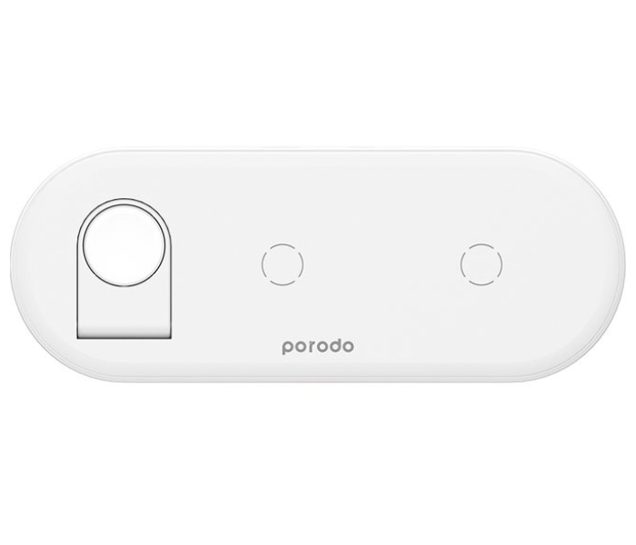 Porodo PD-FWCH001-WH 4 in 1 Fast Wireless Slim Charging Station - White - Zoom Image 3