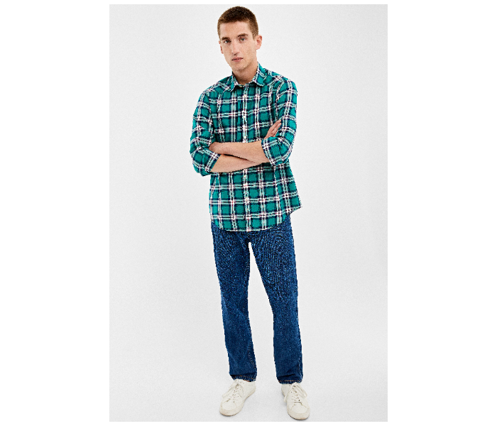 Springfield 033645921 Extra Small Long Sleeve Checked Shirt for Men - Green - Zoom Image 1