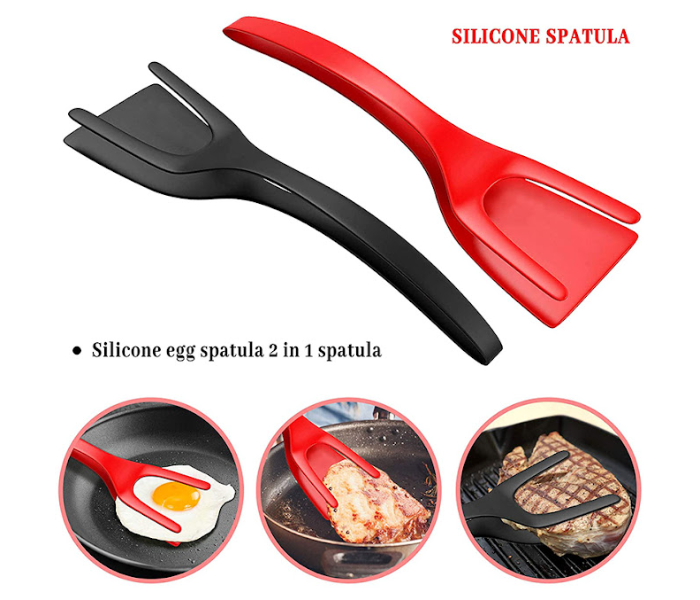 GTC 22000630 2 Pcs Silicone Egg Flipper Spatula - Black - Zoom Image 4