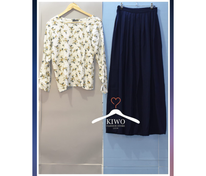 Kiwo KIWO121 Extra Large Top and Skirt - White and Blue - Zoom Image