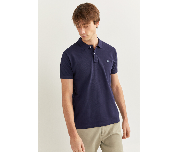 Springfield 143759312 XXXL Basic Slim Fit Polo Shirt for Men - Medium Blue - Zoom Image 1