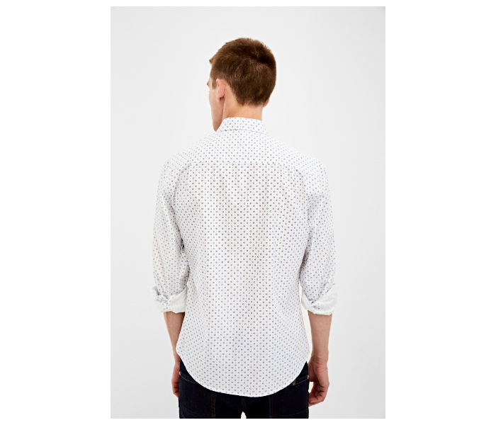 Springfield 028673799 Small Mircoprint Long Sleeve Shirts for Men - White - Zoom Image 3