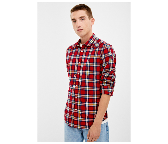 Springfield 033645961 XXXL Long Sleeve Checked Shirt for Men - Red - Zoom Image 1