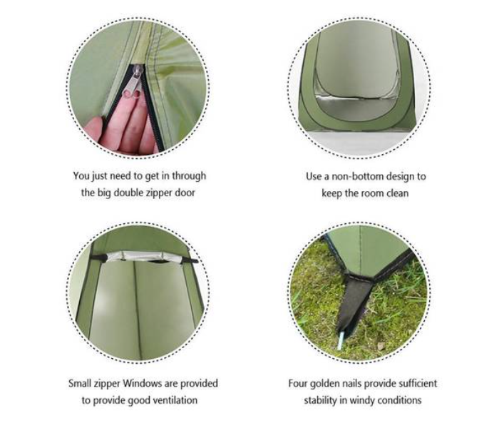 Privacy Pop Up Tent for Camping Hiking and Picnic - Green - Zoom Image 3