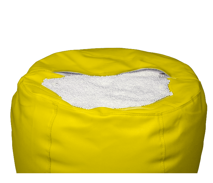 Komfort Factory SIYLO-QU Queen Size Leatherette Bean Bag with Filling - Yellow - Zoom Image 3