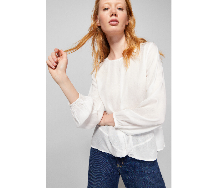 Springfield 679472698 Size 36 Long Sleeve Blouse for Women - White - Zoom Image 3