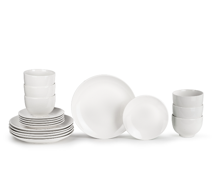 Insiya SV204 18 Piece Superior Quality Porcelain Dinner Set- White - Zoom Image 1