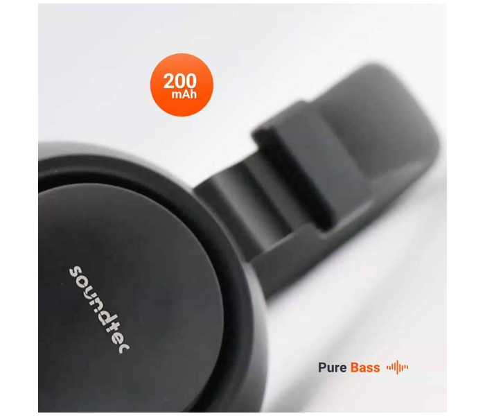 Porodo PD-X1008WLH-BK Bluetooth 5.0 Wireless Over-Ear Headphones with Noise Cancelling - Black - Zoom Image 3