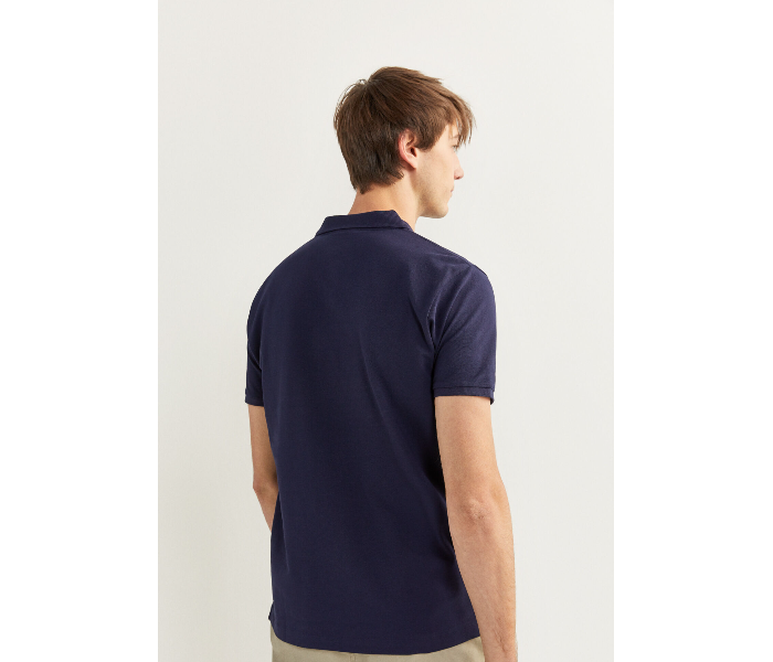 Springfield 143759312 XXL Basic Slim Fit Polo Shirt for Men - Medium Blue - Zoom Image 3